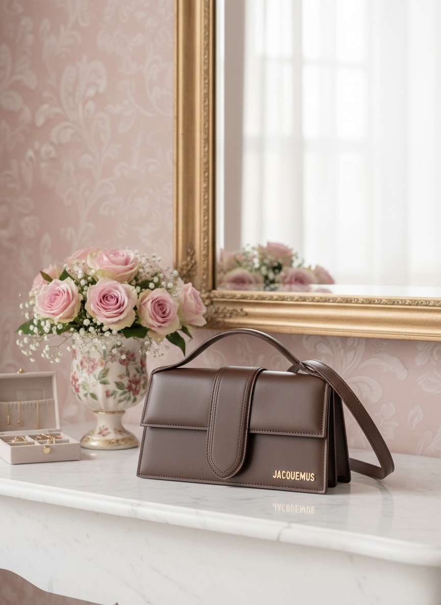 IMG_3175 Jacquemus Le Grand Bambino leather bag in brown - master quality with all accessories - الصورة 1