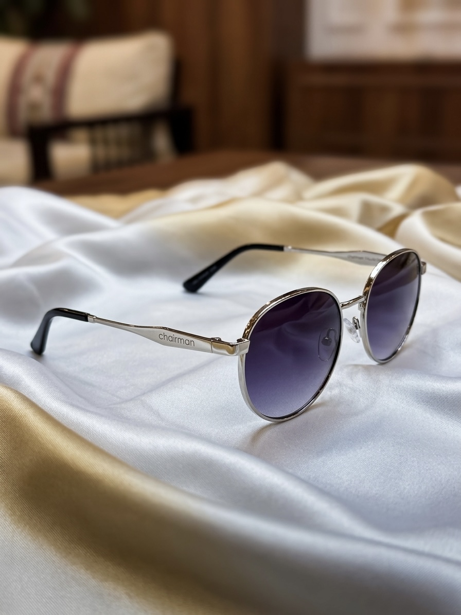 IMG_4413 Chairman Italian Design بإطار معدني فضي رفيع وأنيق بأسلوب كلاسيكي دائري - الصورة 1